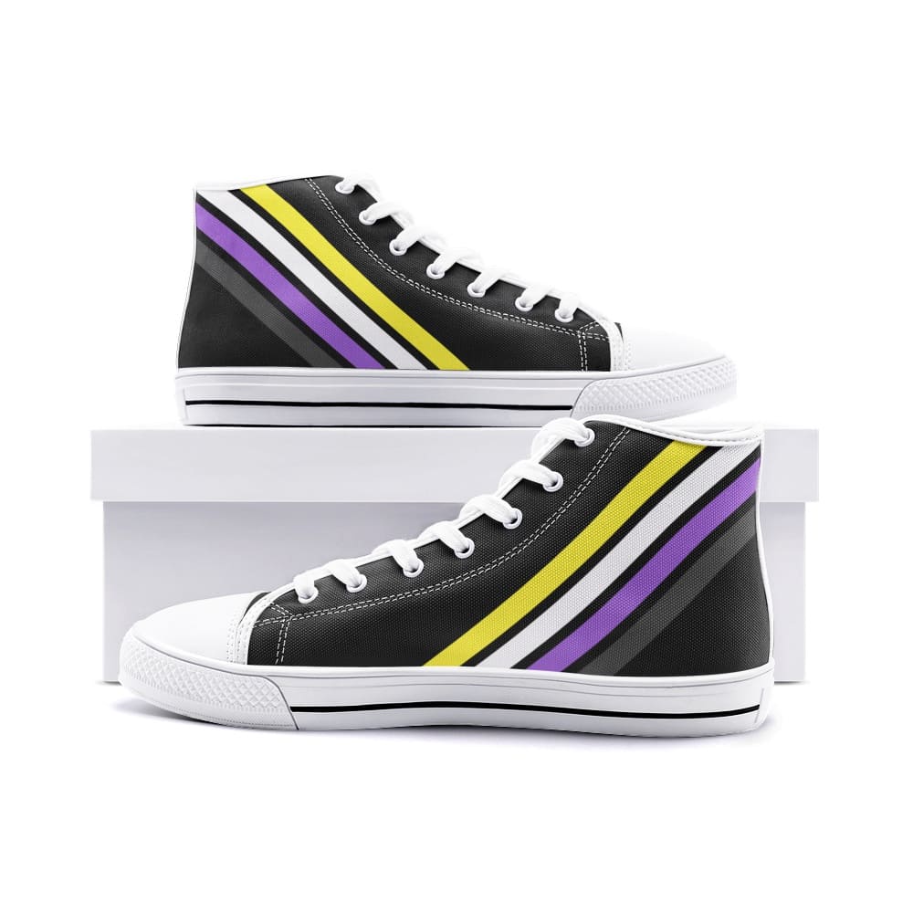 nonbinary shoes, subtle enby sneakers, white