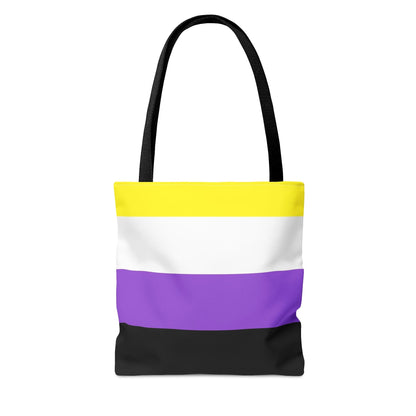 non binary tote bag cute cat, back