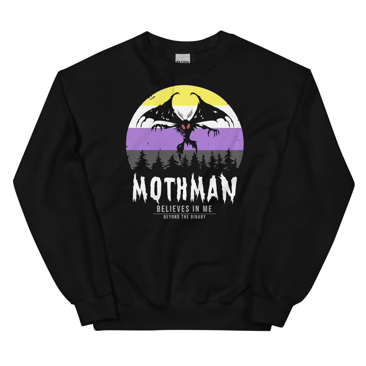Nonbinary mothman cryptid sweatshirt