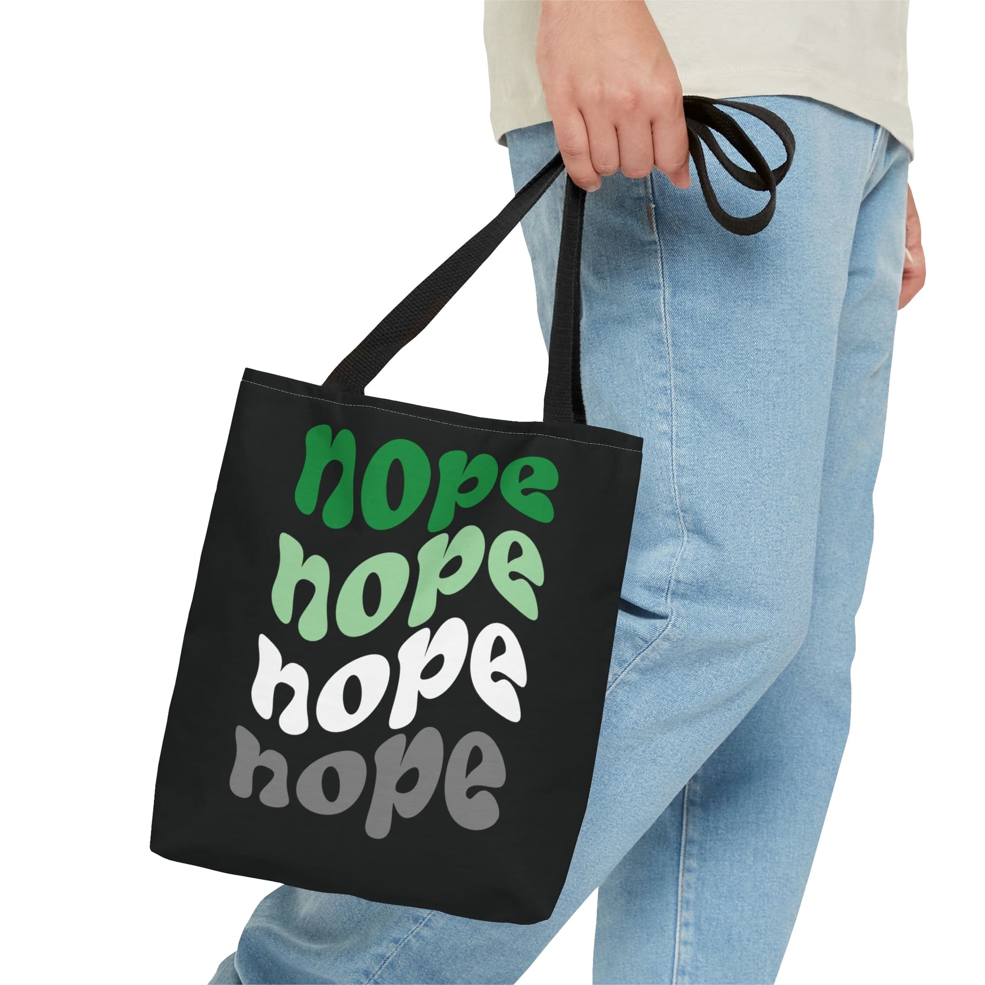 aromantic tote bag, funny nope aro pride bag, small