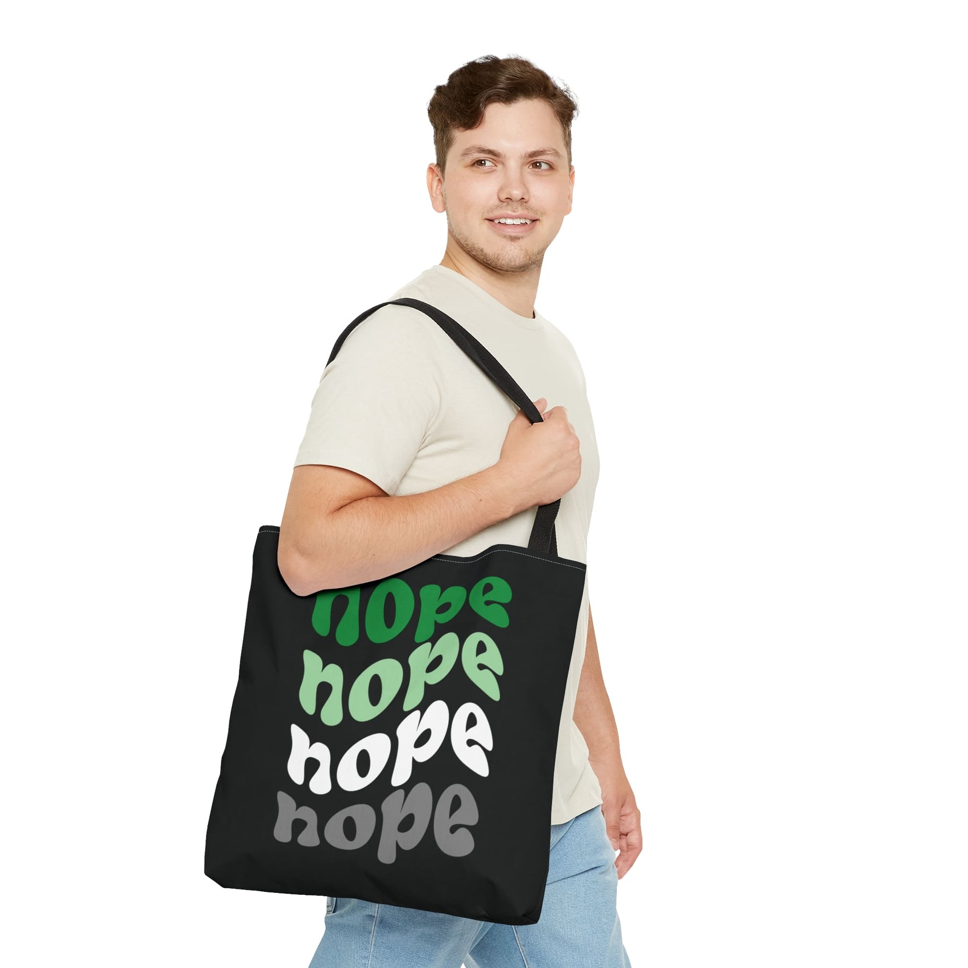 aromantic tote bag, funny nope aro pride bag, large