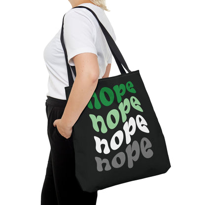 aromantic tote bag, funny nope aro pride bag, large