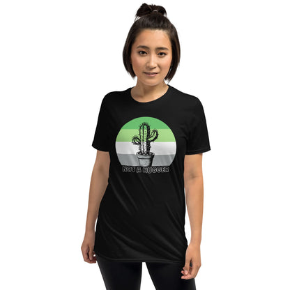 model with aro t-shirt