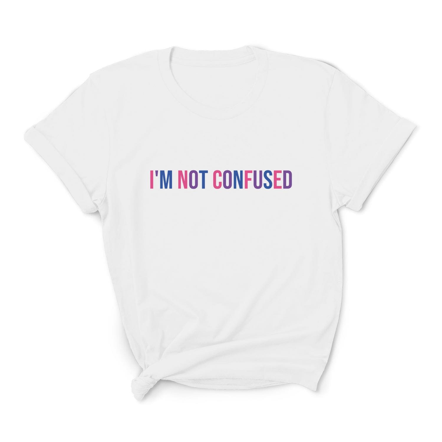 bisexual shirt, i'm not confused in bi pride colors, main