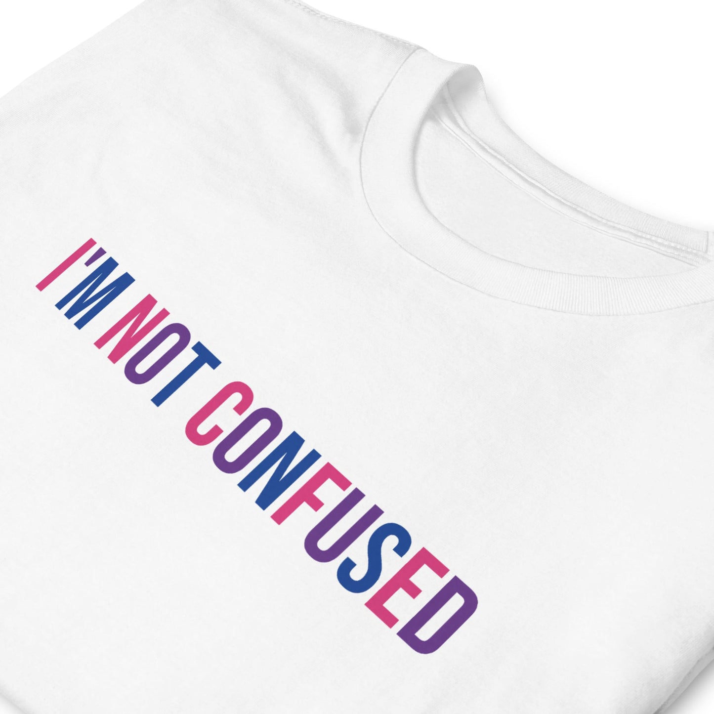 bisexual shirt, i'm not confused in bi pride colors, zoom