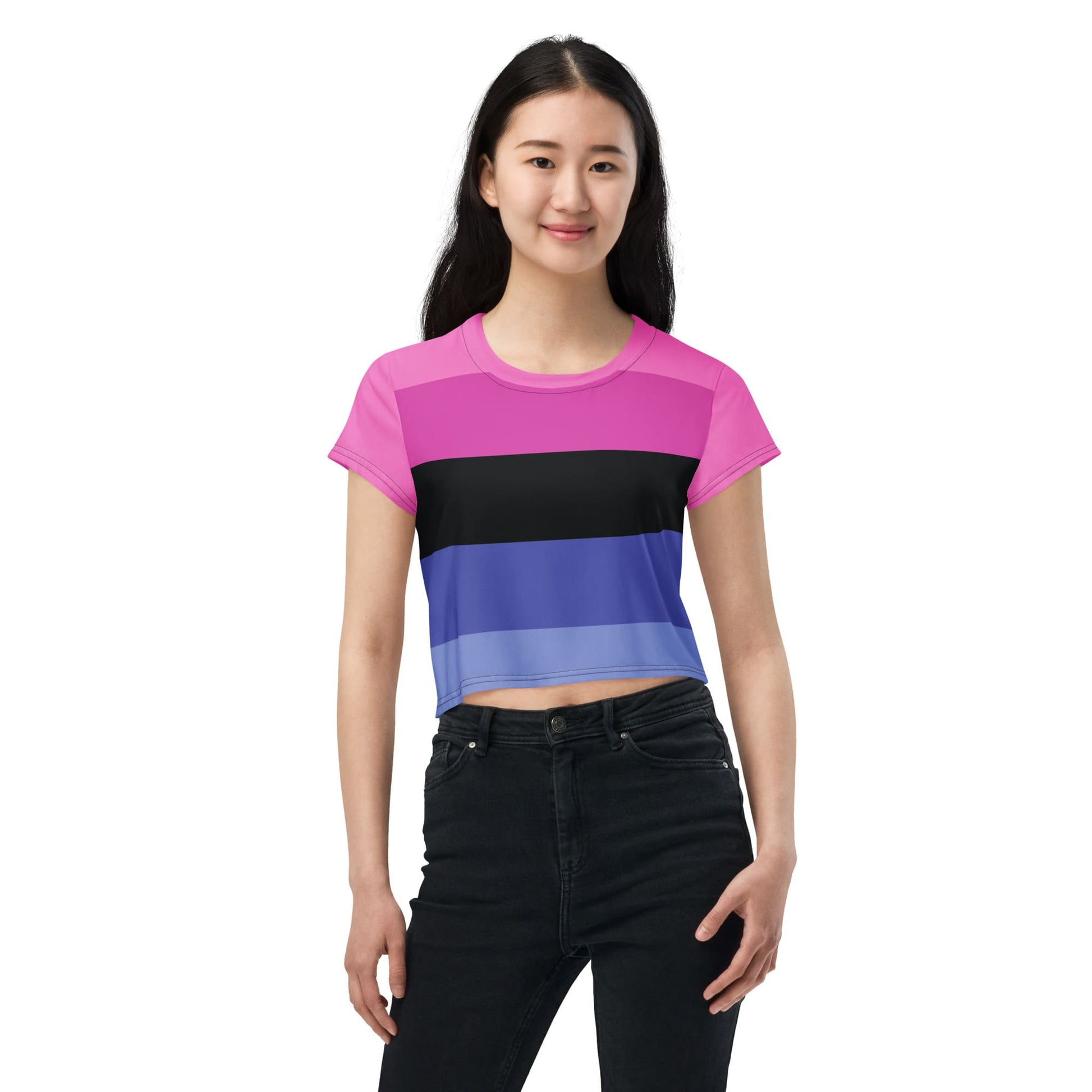 omnisexual crop top, model 2