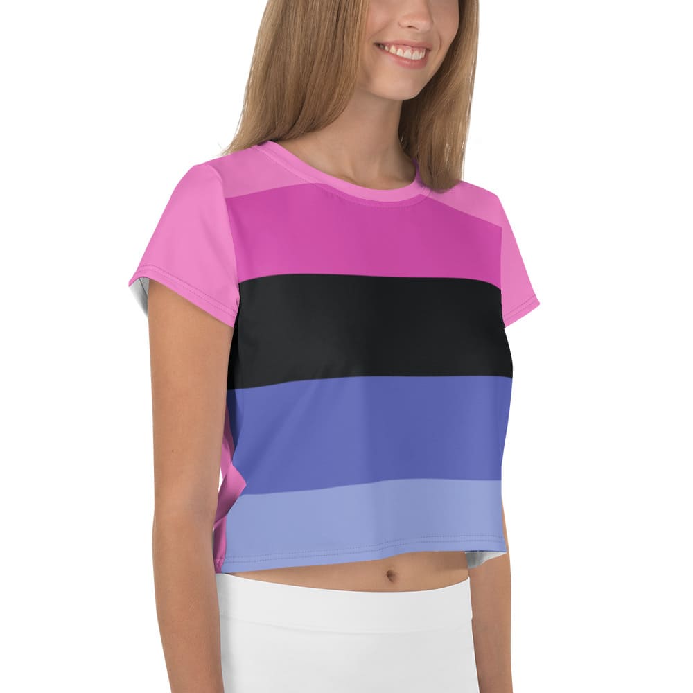 omnisexual crop top, model 1 right