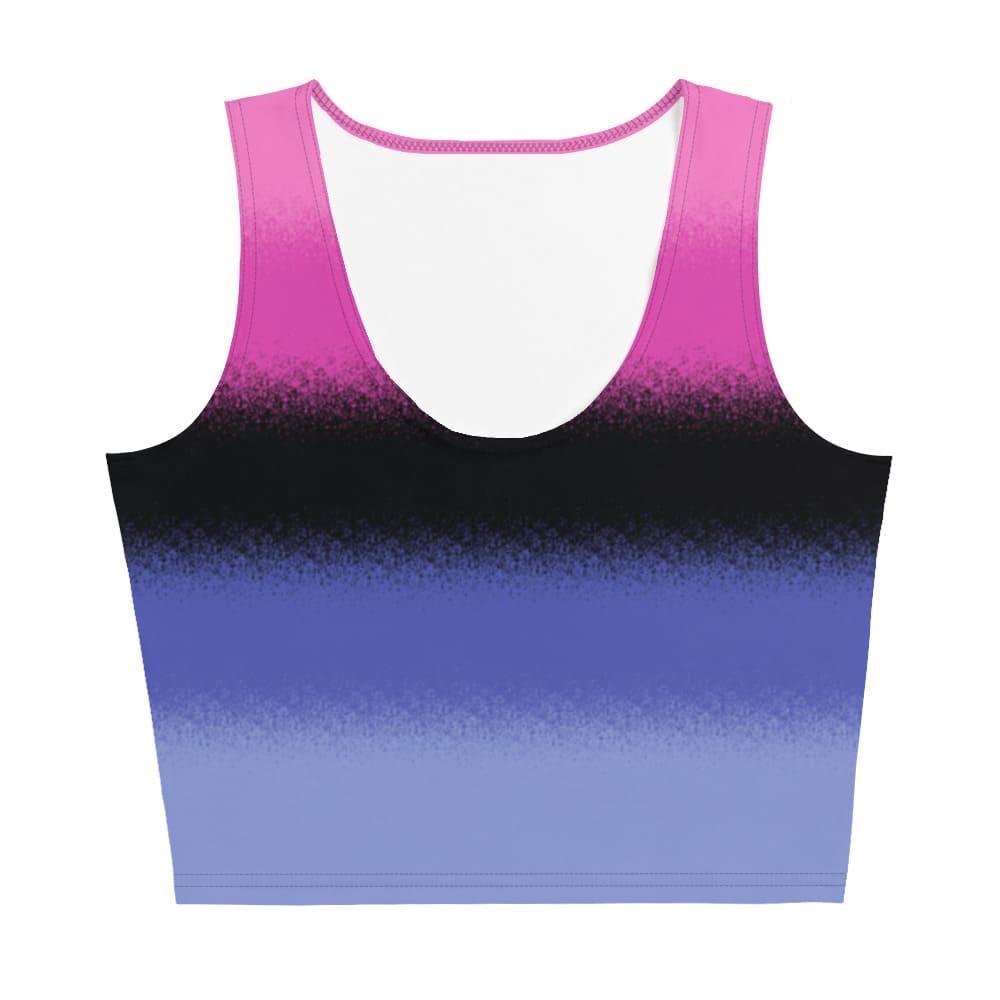 omnisexual crop top, omni pride tank, flatlay front