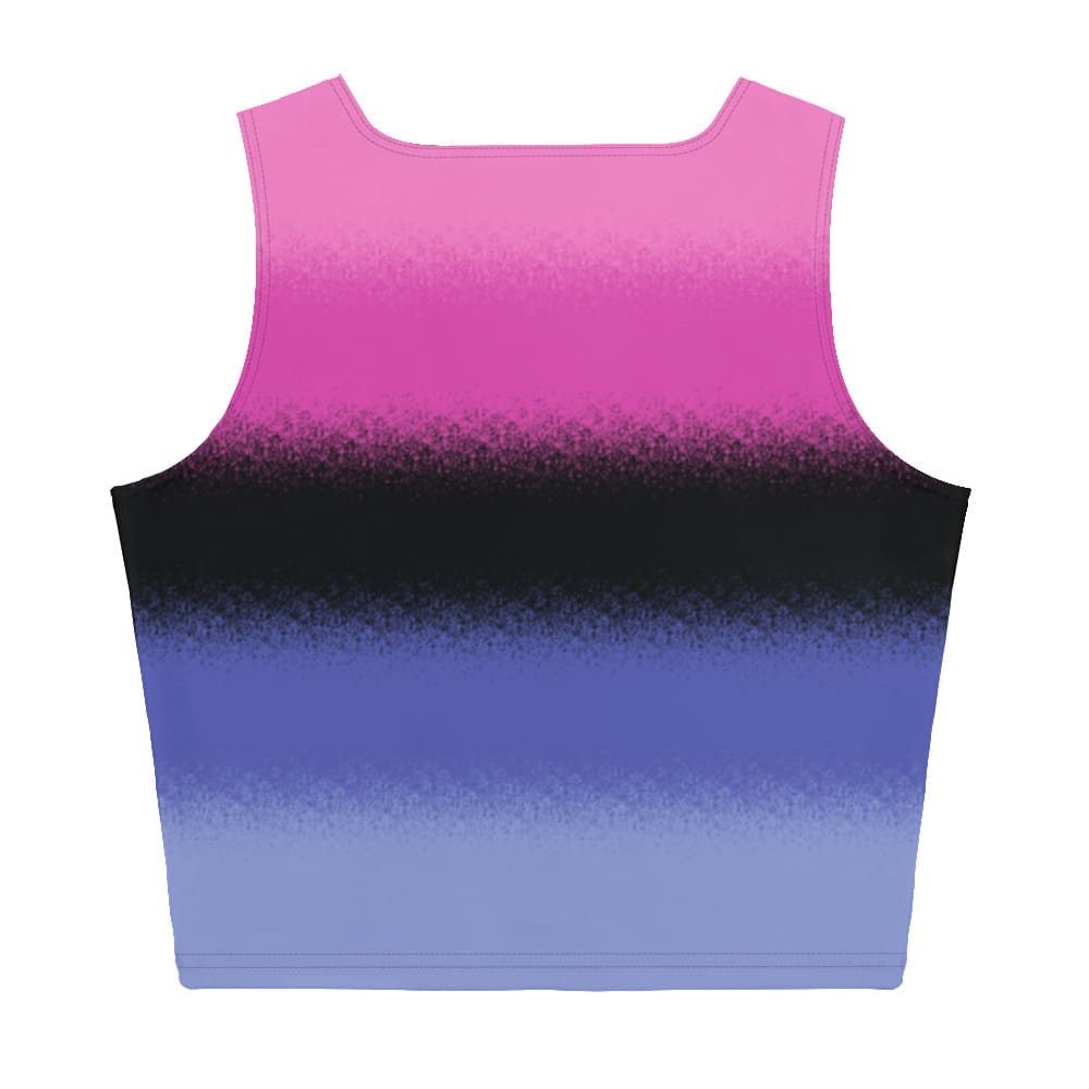 omnisexual crop top, omni pride tank, flatlay back