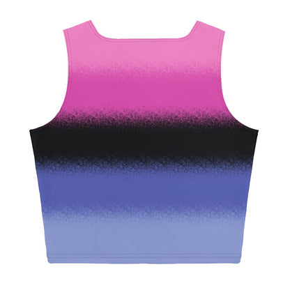 omnisexual crop top, omni pride tank, flatlay back