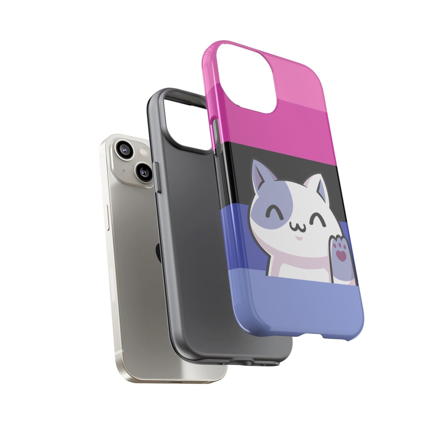 omnisexual phone case kawaii cat, layers