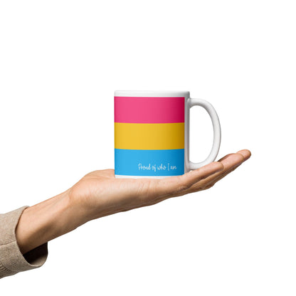 pansexual coffee mug on hand