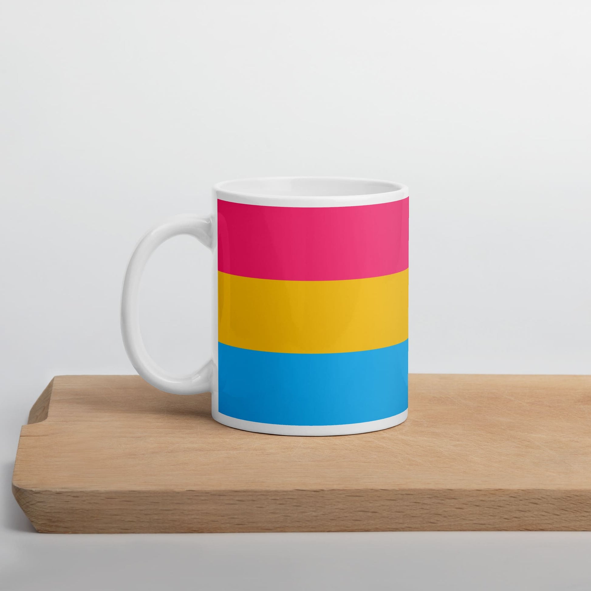 pansexual coffee mug on table