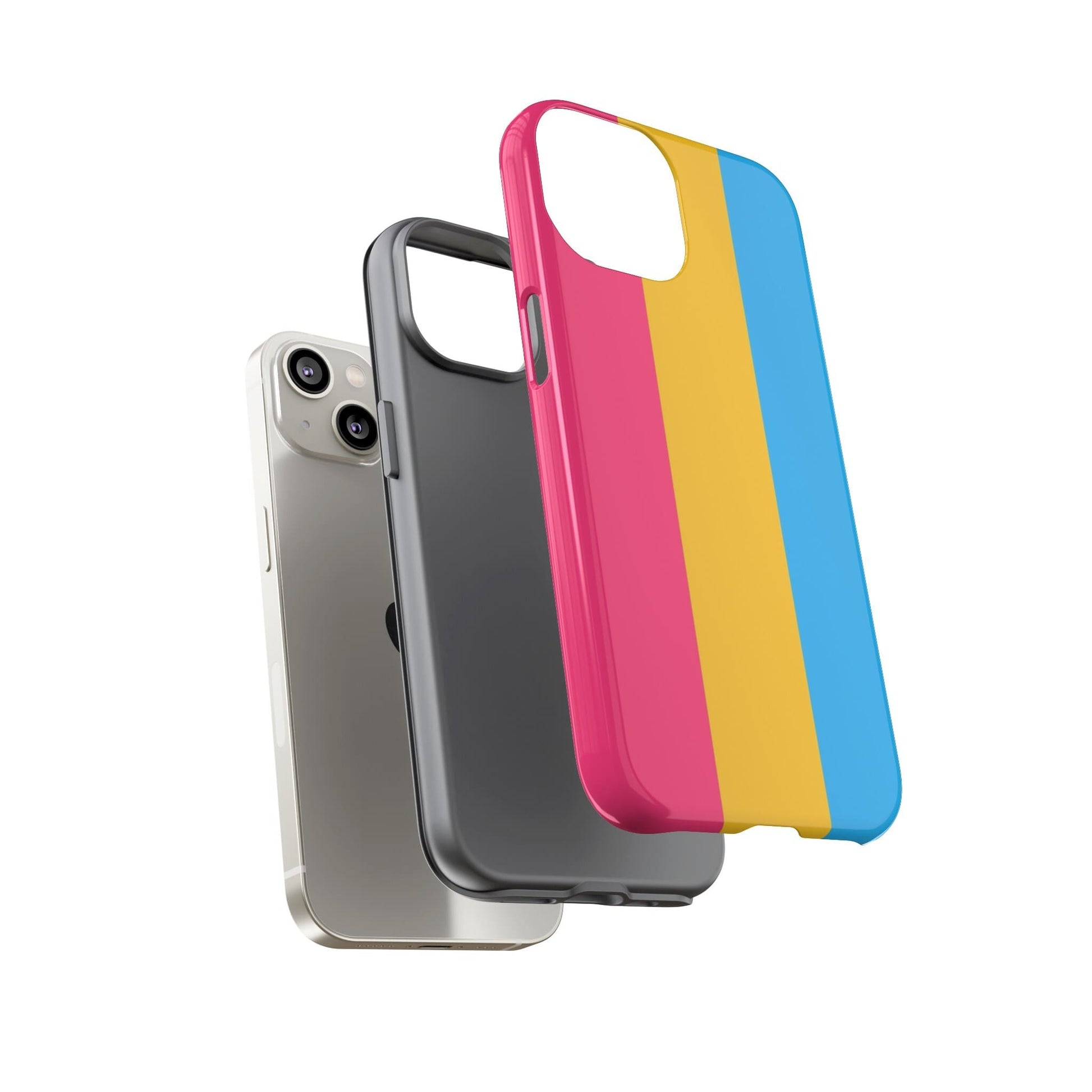 pansexual flag phone case, layers