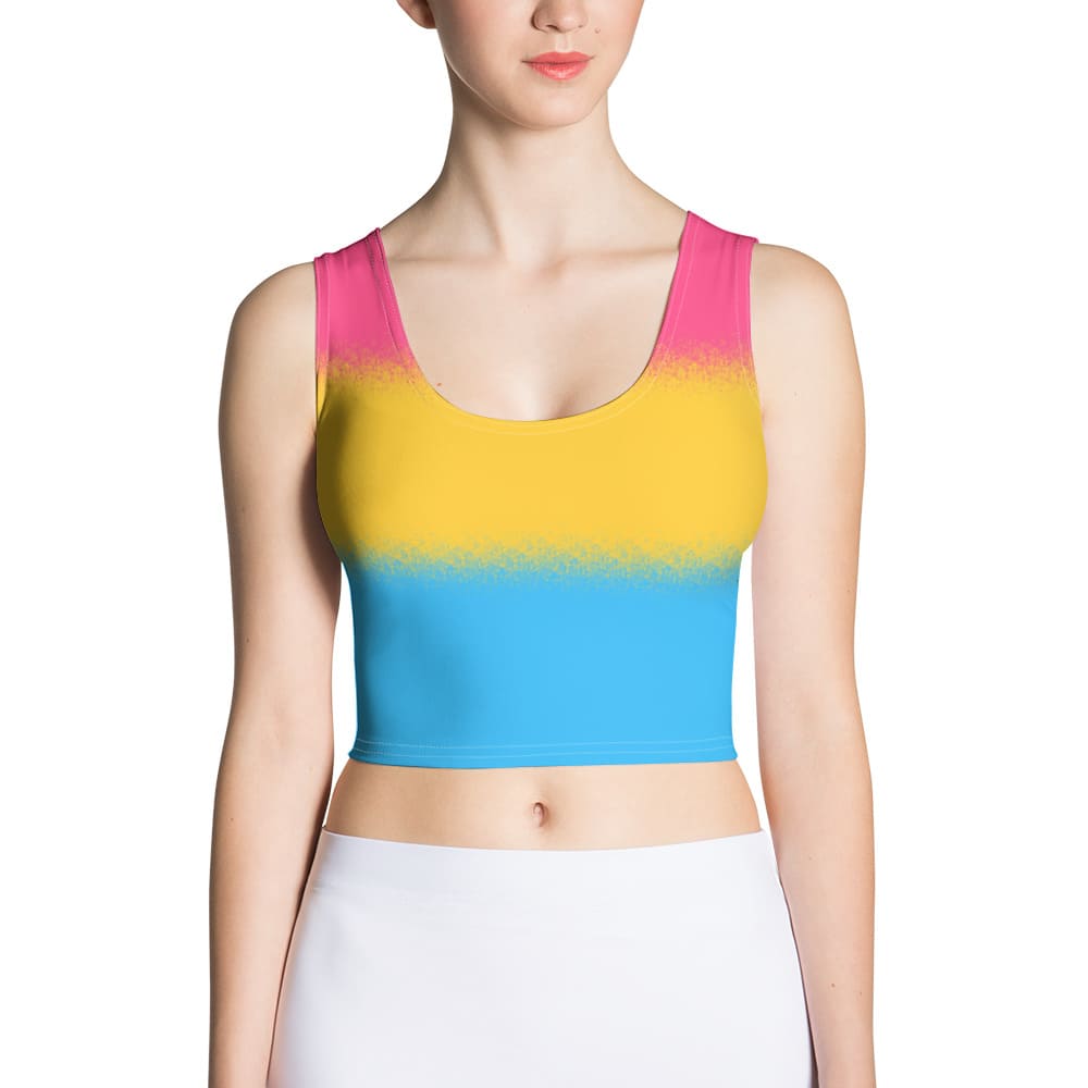 pansexual crop top, pan pride tank, model 2 front