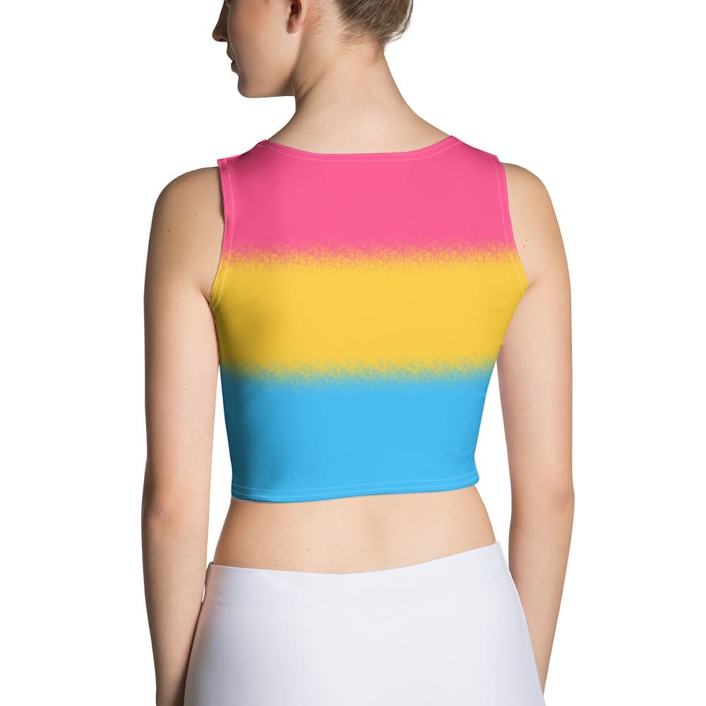 pansexual crop top, pan pride tank, model 2 back