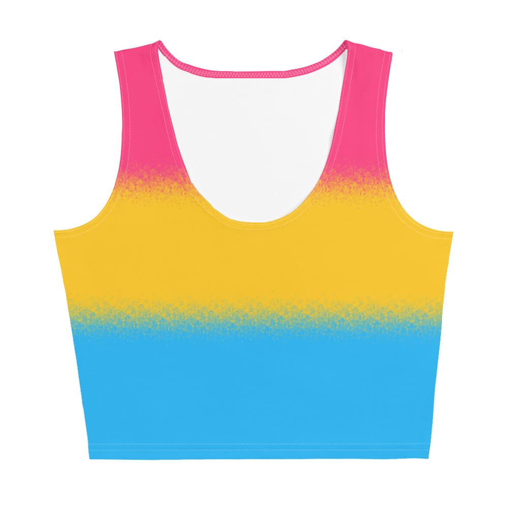 pansexual crop top, pan pride tank, flatlay front