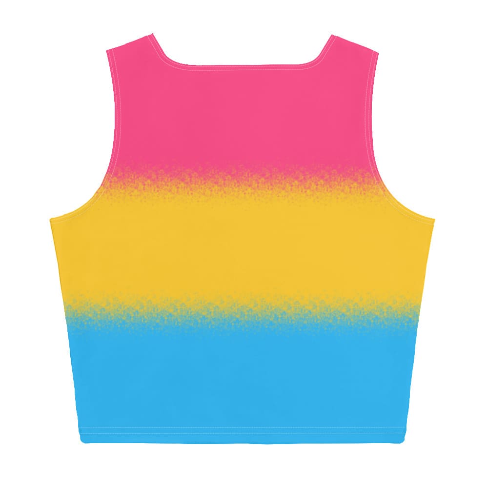 pansexual crop top, pan pride tank, flatlay back