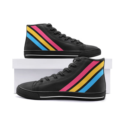 pansexual shoes, subtle pan sneakers, black