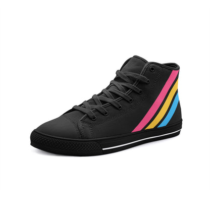 pansexual shoes, subtle pan sneakers, black