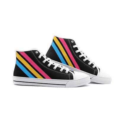 pansexual shoes, subtle pan sneakers, white