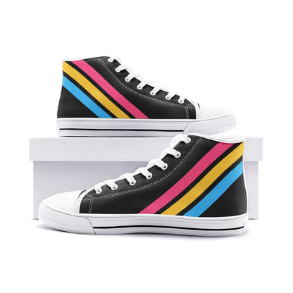 pansexual shoes, subtle pan sneakers, white