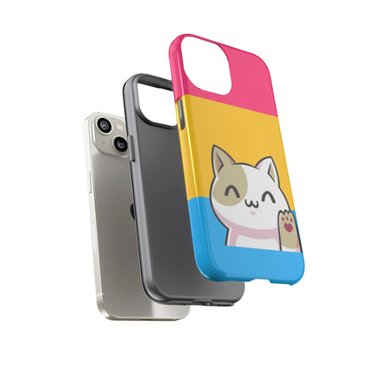 pansexual phone case kawaii cat, layers