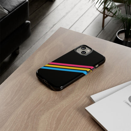 pansexual phone case, subtle pan pride, on table