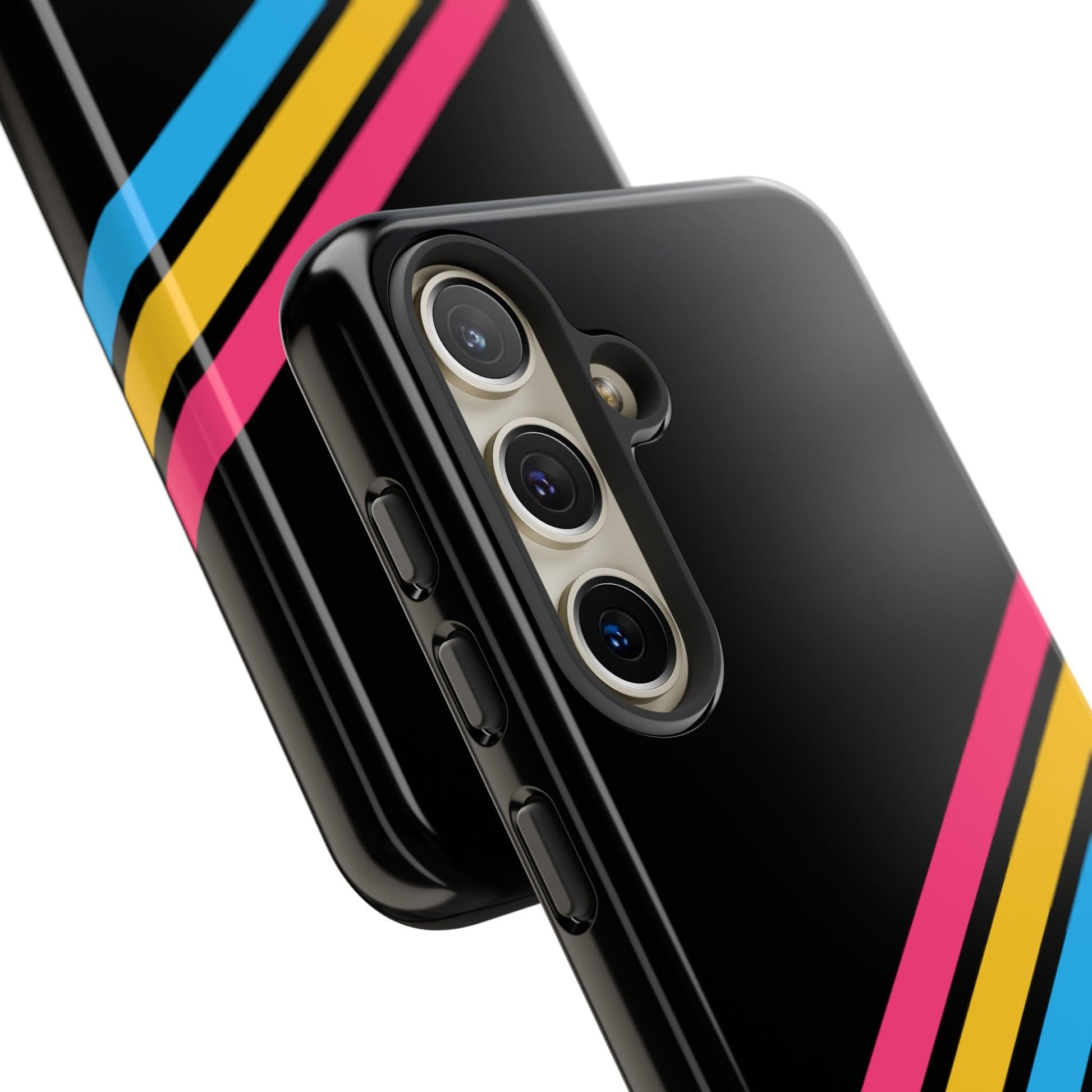 pansexual phone case, subtle pan pride, close up