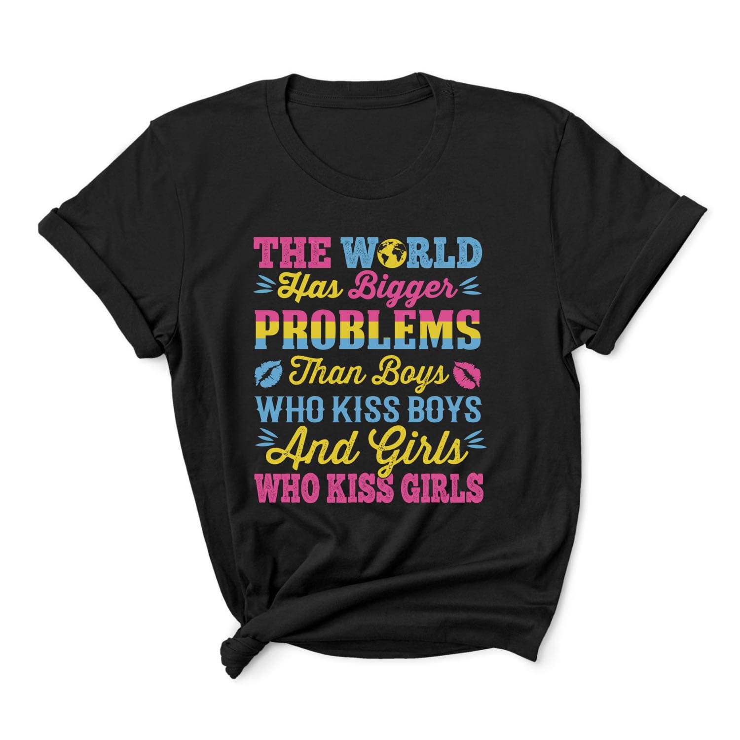 pansexual shirt, statement pan pride tee, main