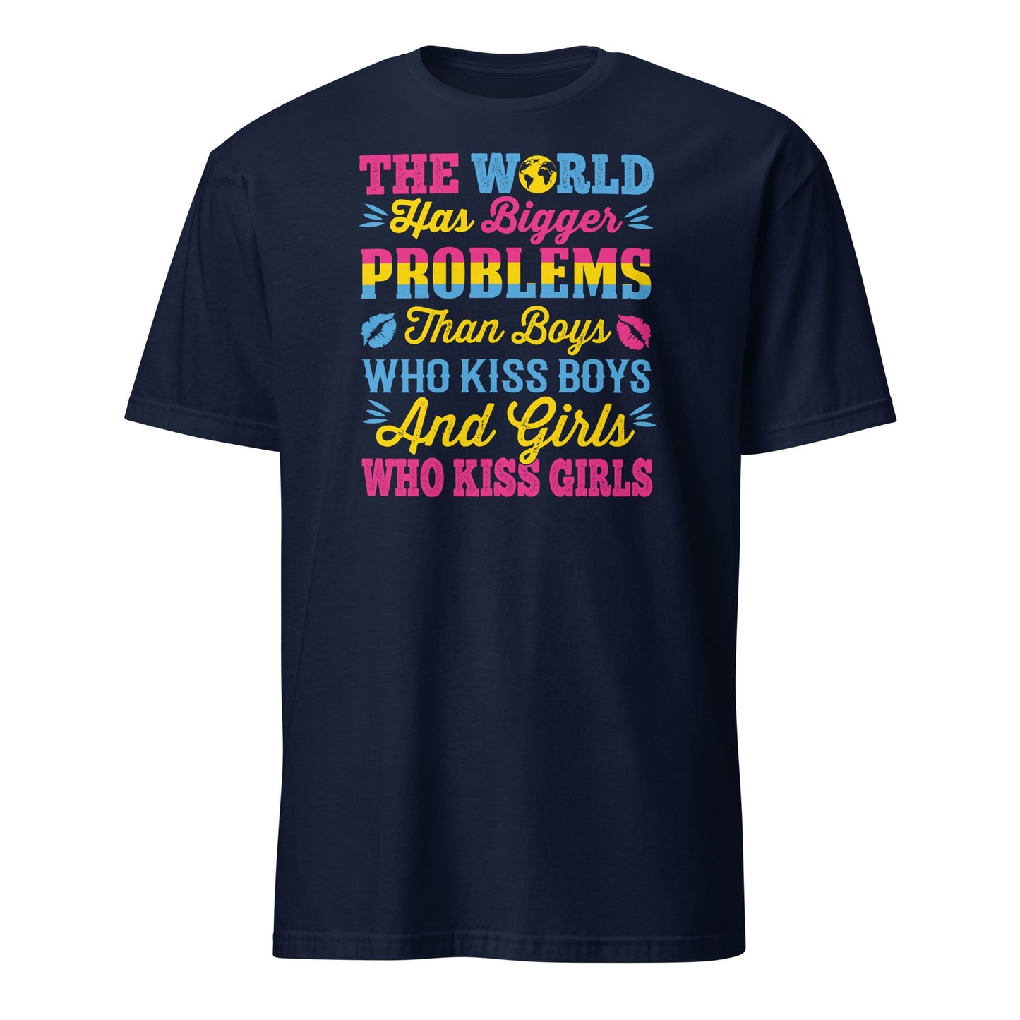 pansexual shirt, statement pan pride tee, navy