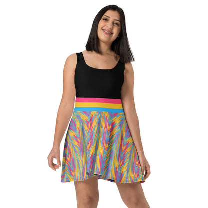 pansexual dress, subtle pan pride clothing, front