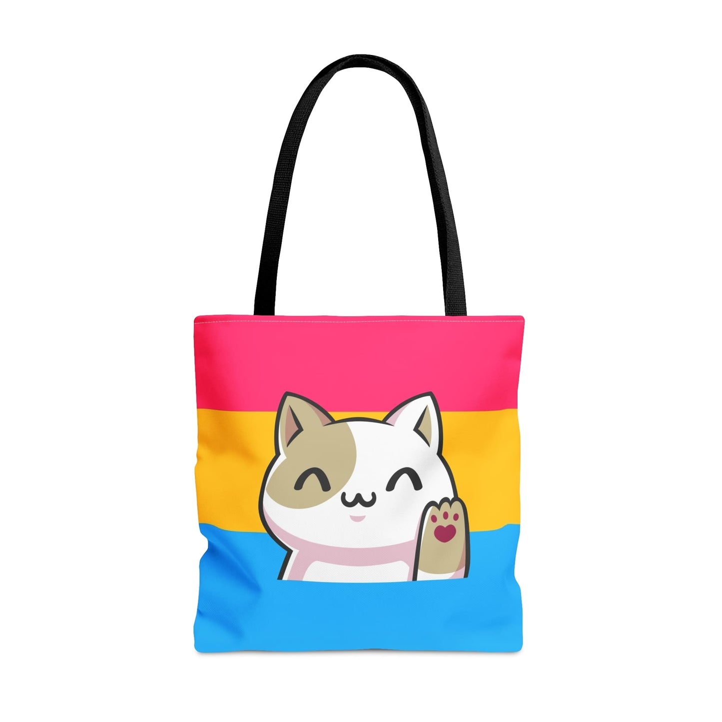 pansexual tote bag cute cat, front