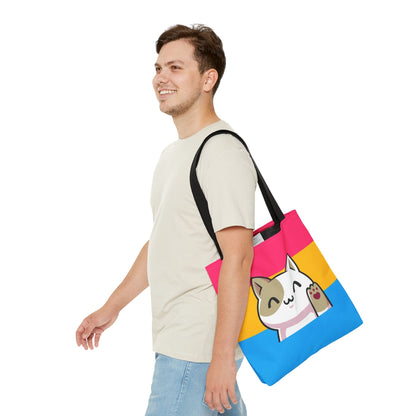 pansexual tote bag cute cat, medium