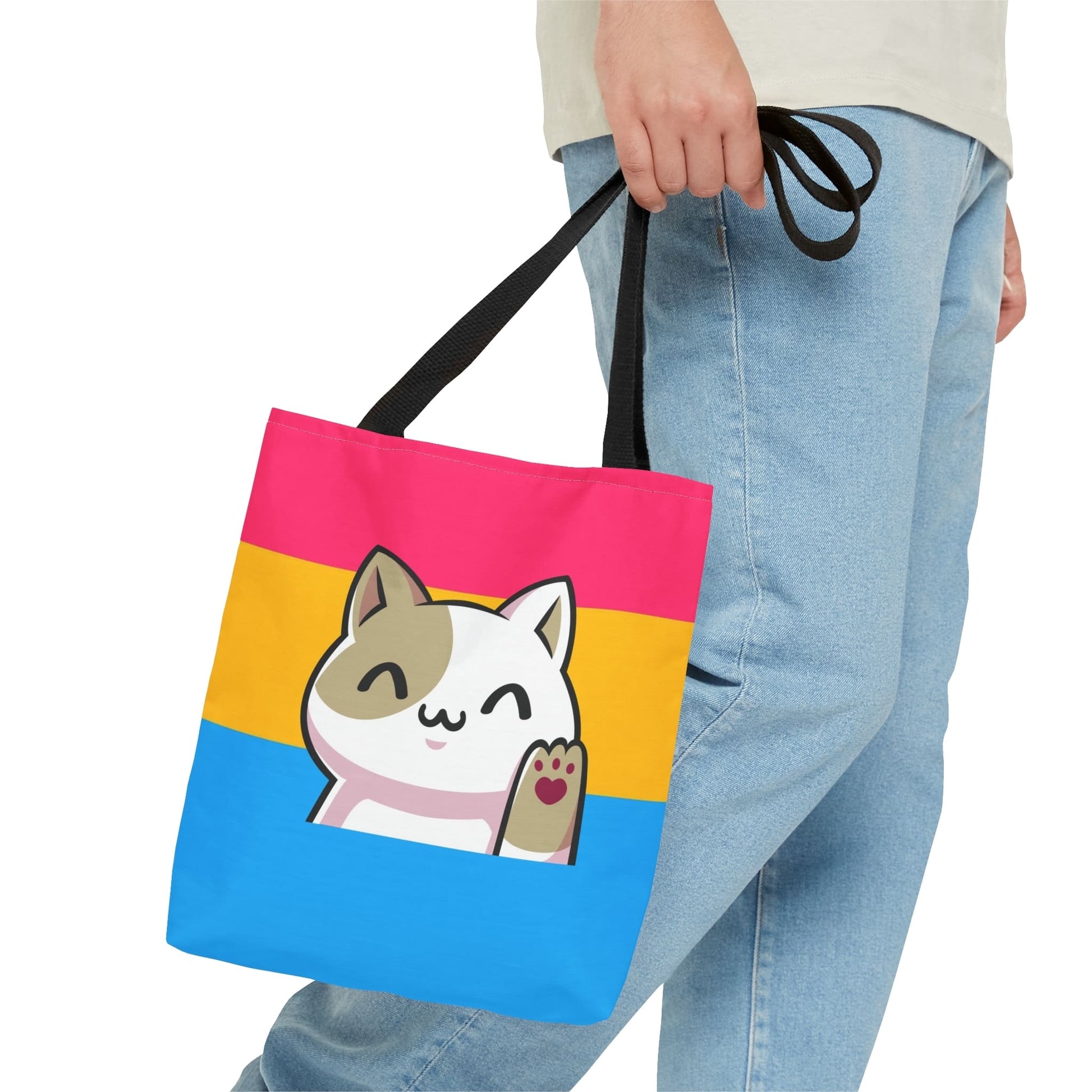 pansexual tote bag cute cat, small