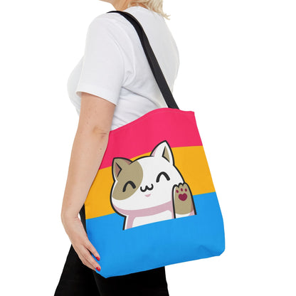 pansexual tote bag cute cat, medium