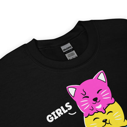 Zoom on pan sweatshirt with subtle pride design