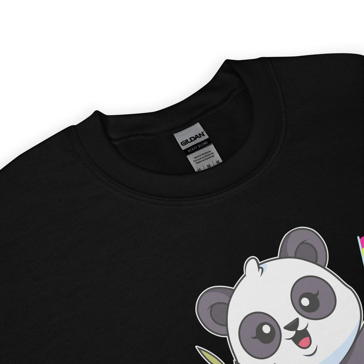 funny pansexual panda sweatshirt detail