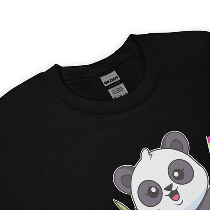 funny pansexual panda sweatshirt detail