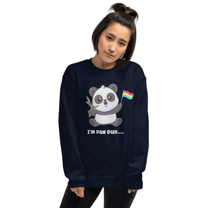 funny pansexual panda sweatshirt model 3