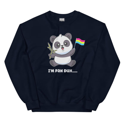funny pansexual panda sweatshirt in navy