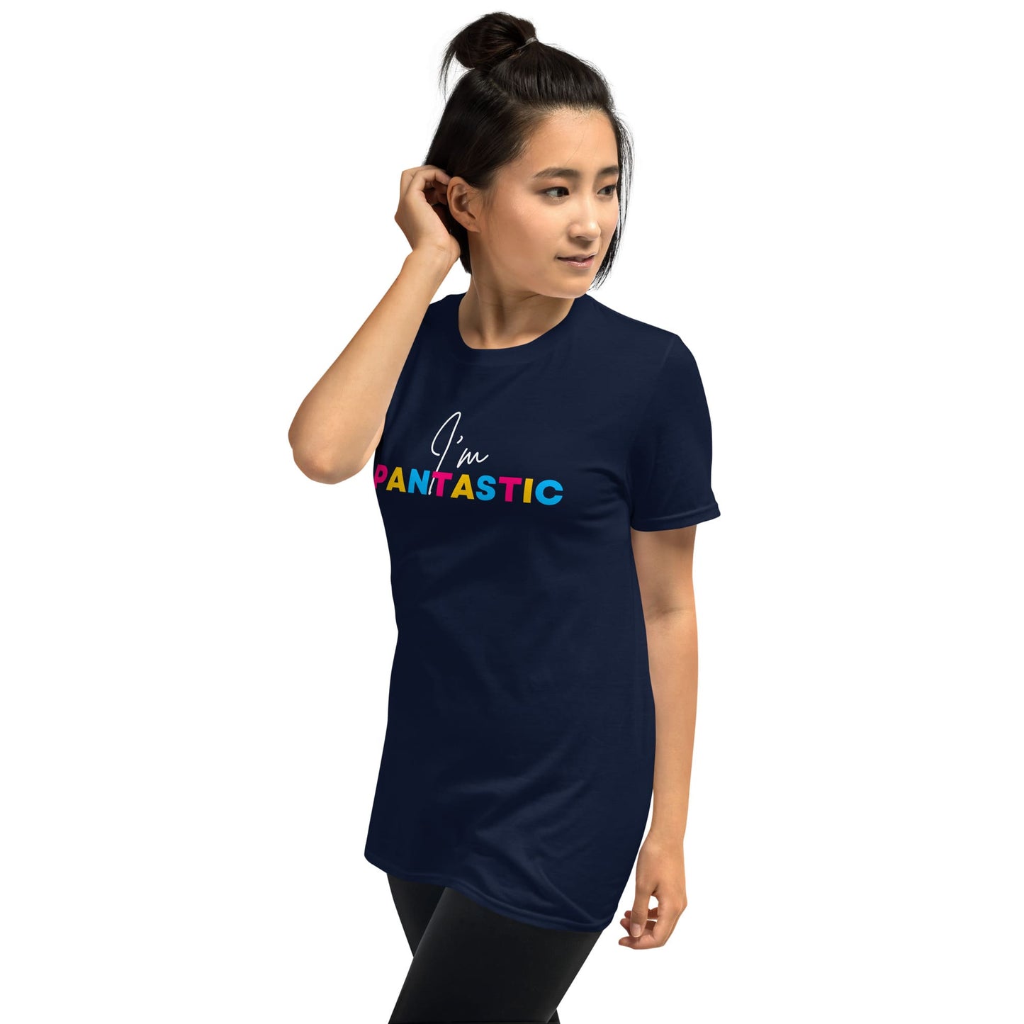 pansexual shirt, funny pan pride quote, model 2