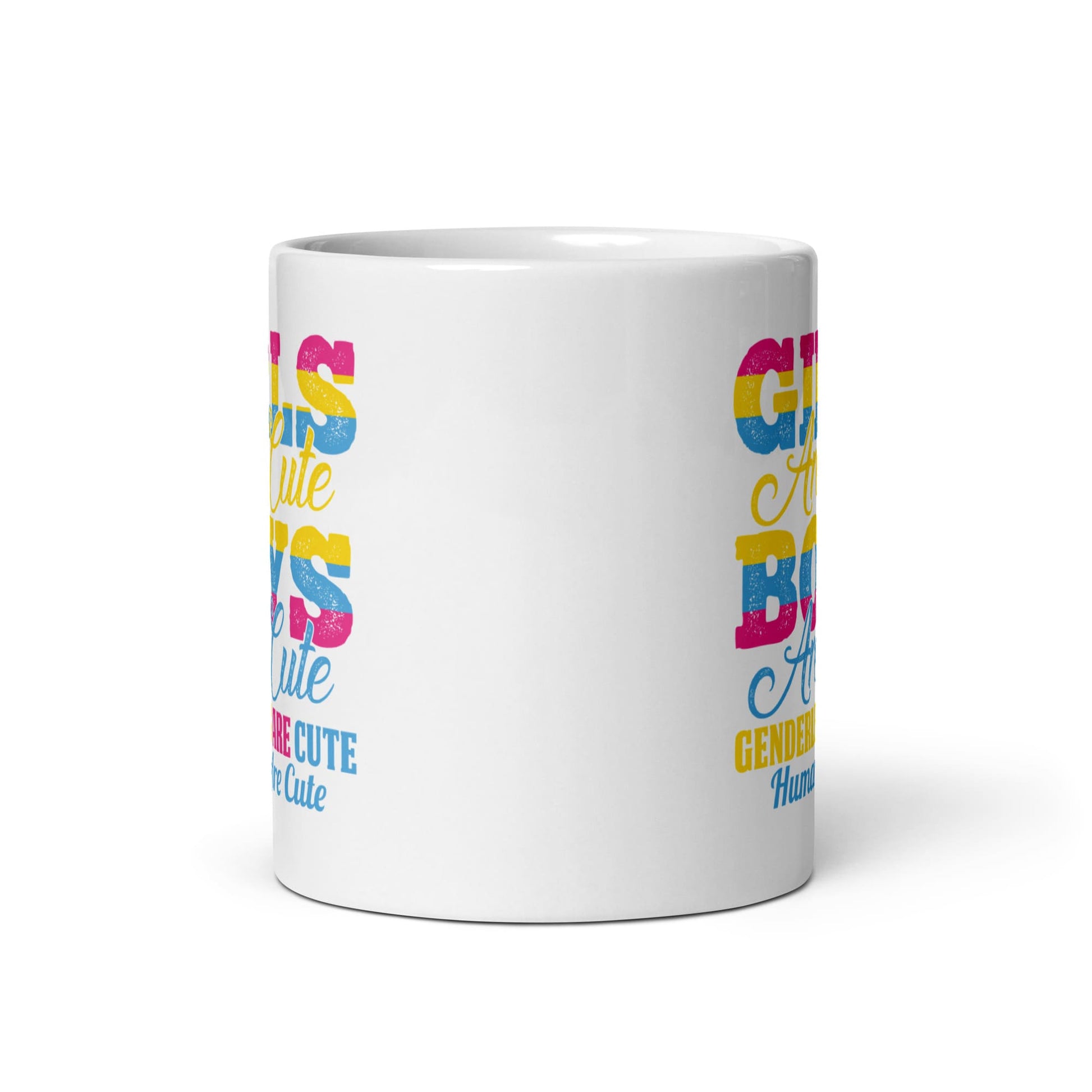 pansexual mug, funny pan pride coffee or tea cup middle