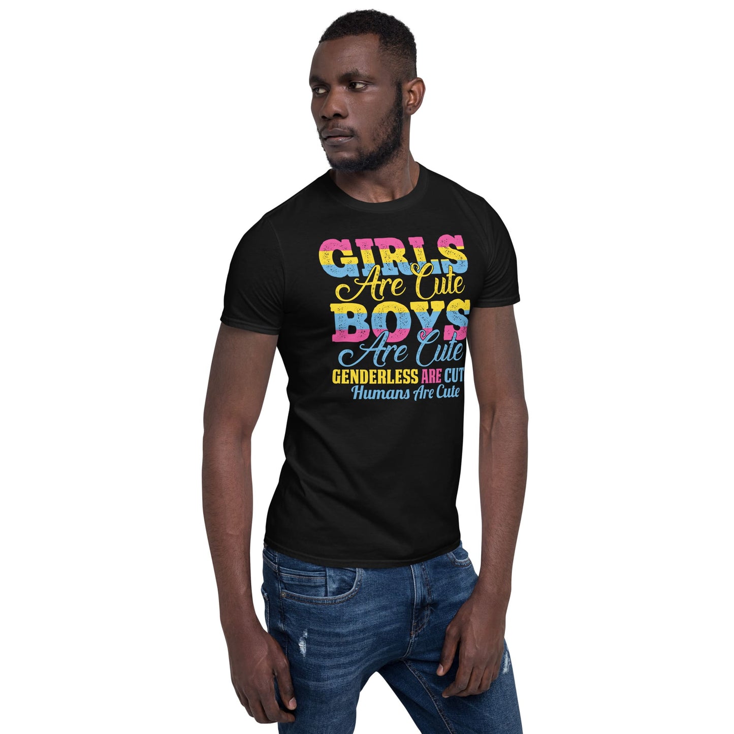 pansexual shirt, funny pan pride quote, model 1