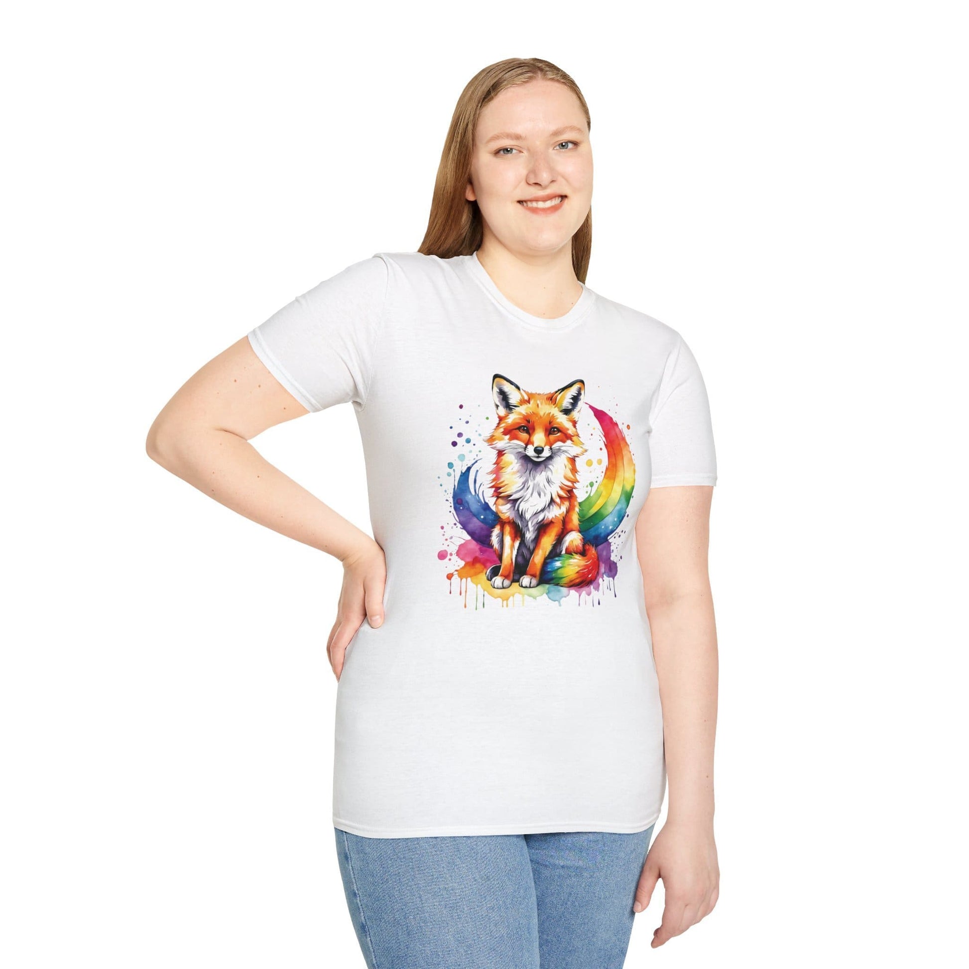 rainbow pride fox shirt