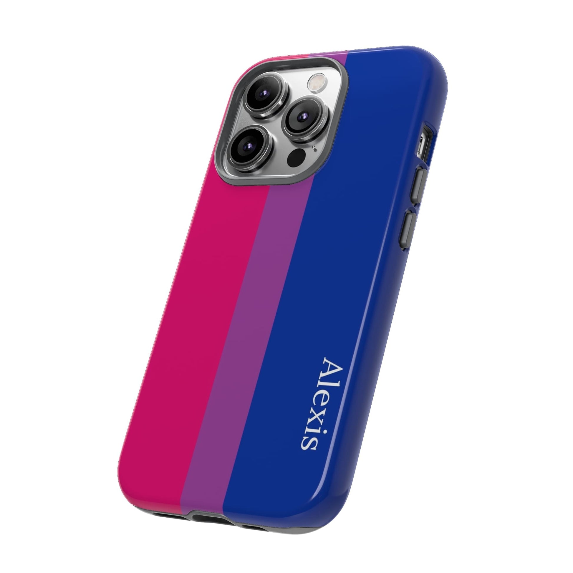 personalized bisexual flag phone case, side