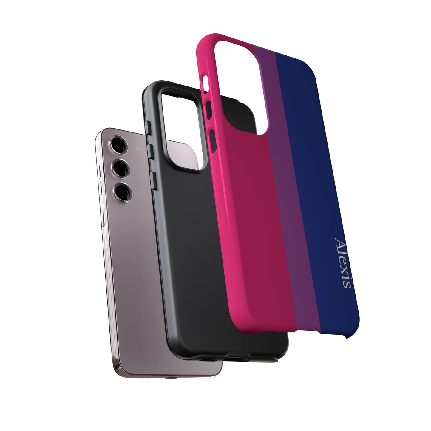 bisexual flag phone case, layers