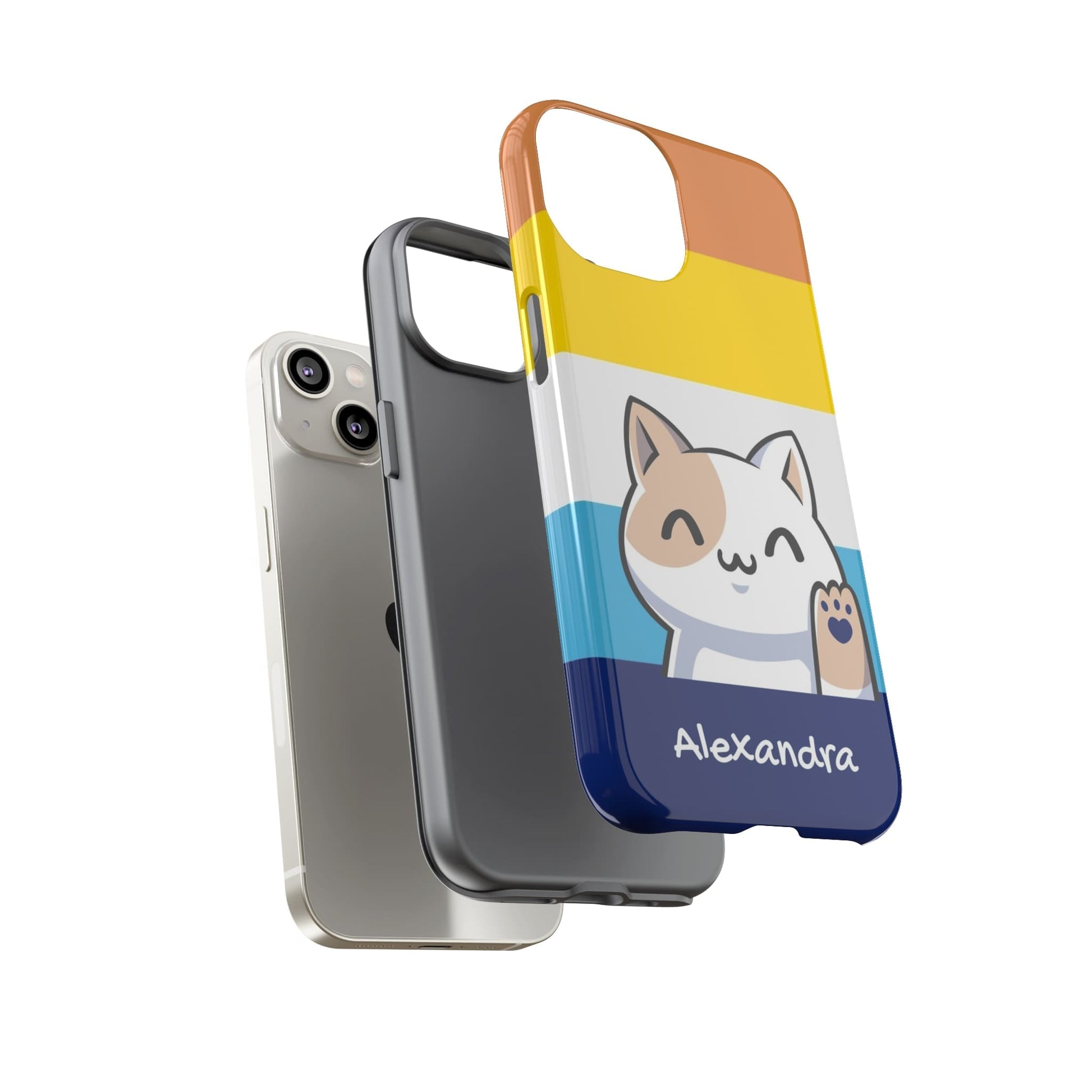 personalized aroace phone case kawaii cat, layers