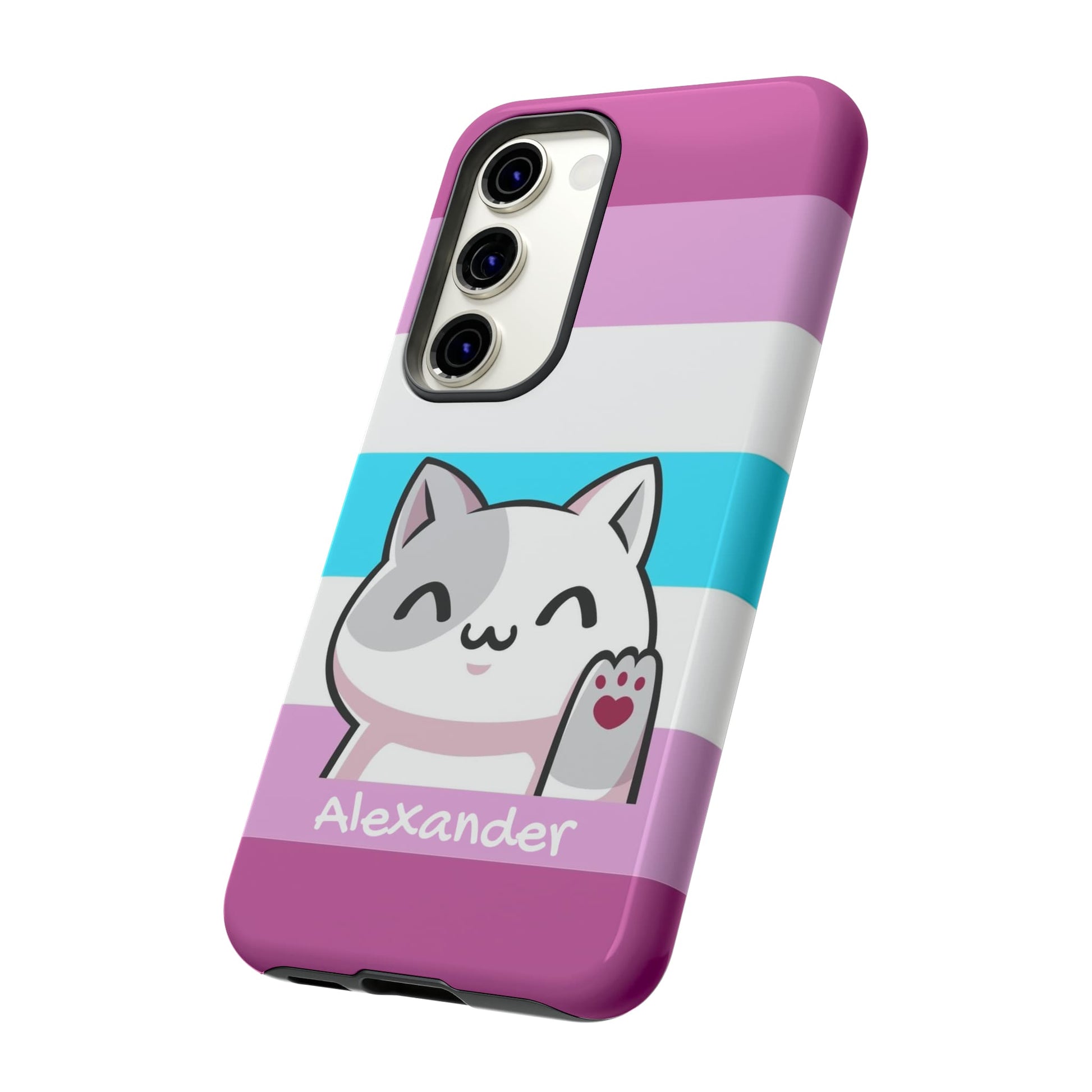 personalised femboy phone case kawaii cat, side