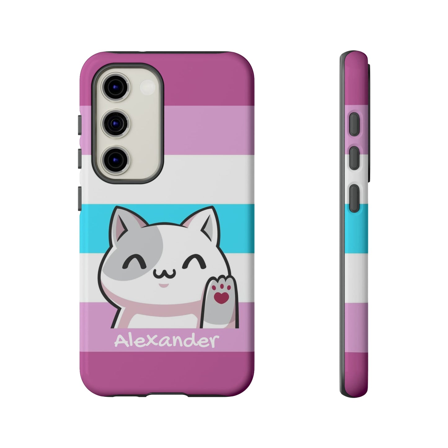 personalised femboy phone case kawaii cat, front